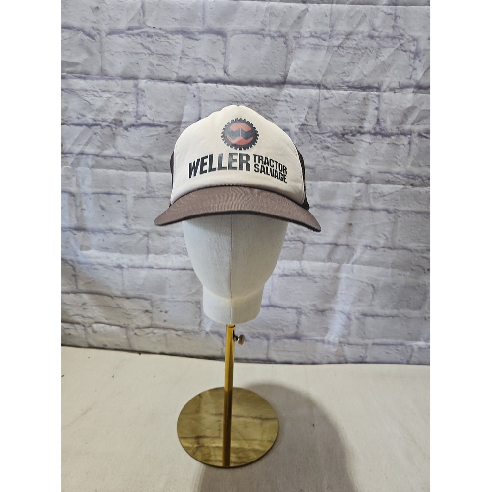 Trucker hat baseball‎ Cap Weller Tractor Salvage KS Mesh vintage Snap Back Retro